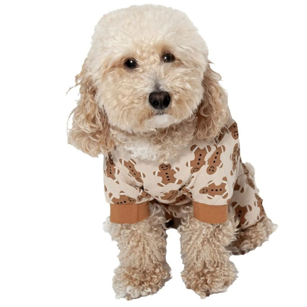 Vibrant Life Gingerbread Christmas Holiday Themed Pet Dog Pajamas Size M NEW